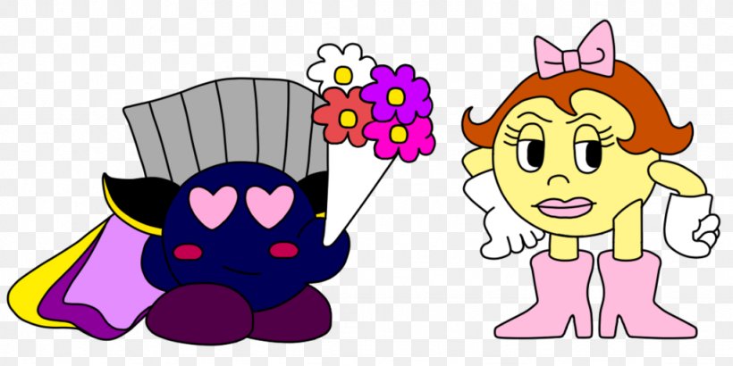 Meta Knight Ms. Pac-Man Kirby Princess Peach, PNG, 1024x512px, Watercolor, Cartoon, Flower, Frame, Heart Download Free