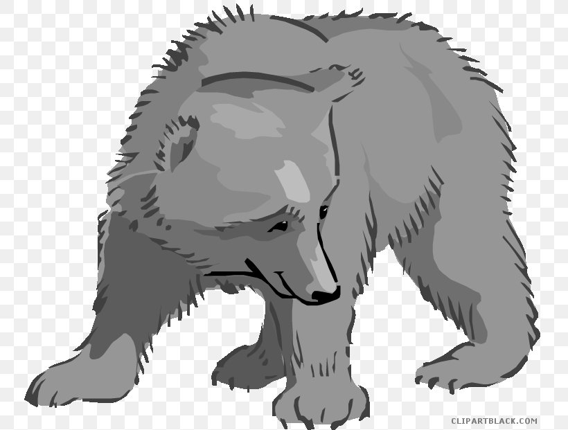 Polar Bear Clip Art Vector Graphics Image, PNG, 750x621px, Bear, Bear Cub, Black And White, Carnivoran, Cartoon Download Free