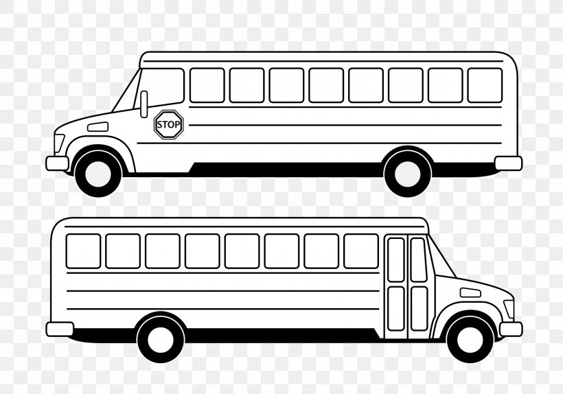 School Bus Clip Art, PNG, 2555x1791px, Bus, Automotive Design, Automotive Exterior, Black And White, Car Download Free