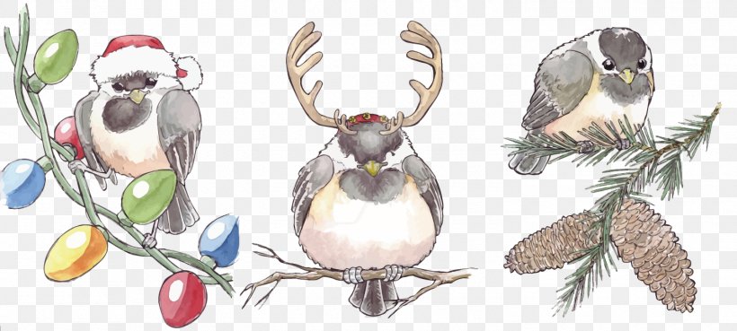 Vector Christmas Little Sparrow, PNG, 1500x675px, Rudolph, Beak, Bird, Christmas, Christmas Eve Download Free