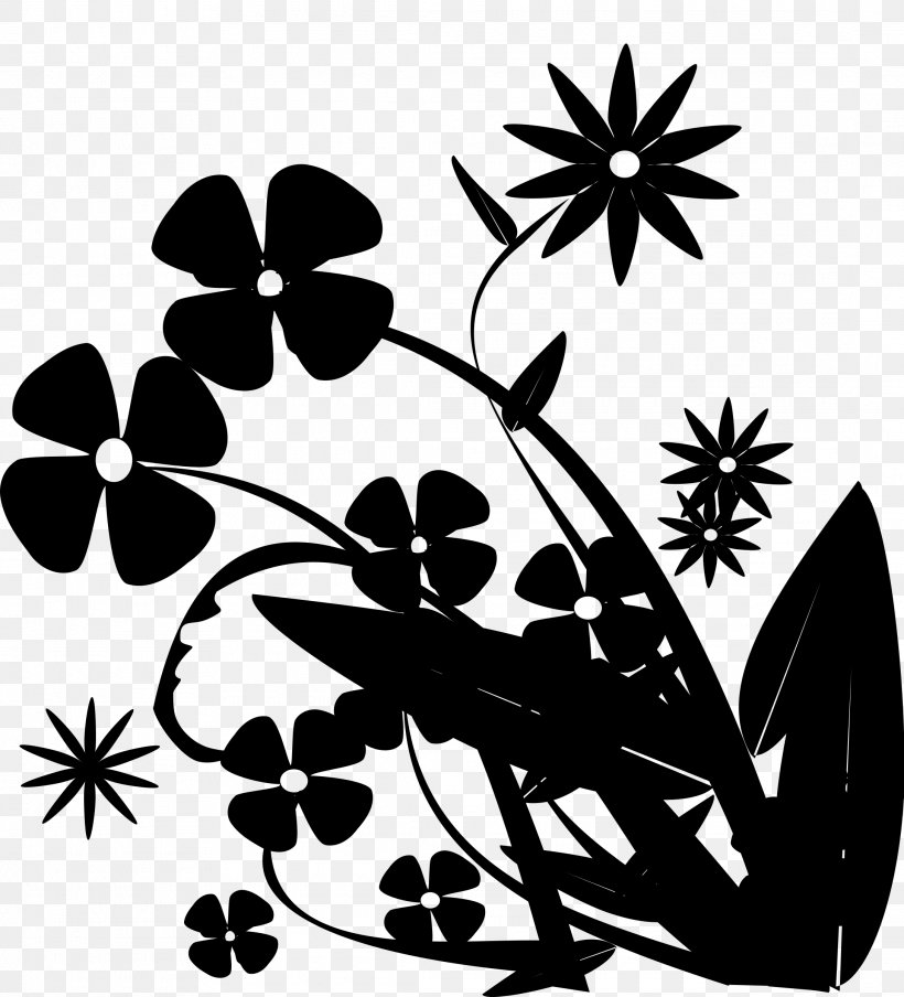 Clip Art Flower Pattern Silhouette Leaf, PNG, 2175x2400px, Flower, Art, Blackandwhite, Botany, Branch Download Free