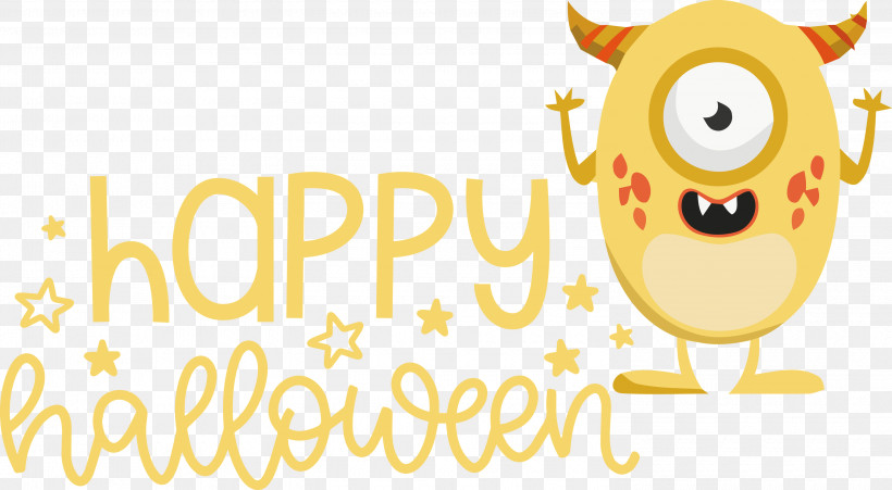Happy Halloween, PNG, 3000x1652px, Happy Halloween, Cartoon, Emoticon, Fruit, Happiness Download Free