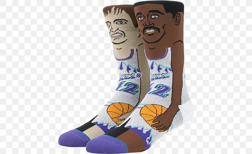 John Stockton Utah Jazz NBA Sock Stance, PNG, 500x500px, John Stockton, Allen Iverson, Basketball, Clothing, Fashion Accessory Download Free