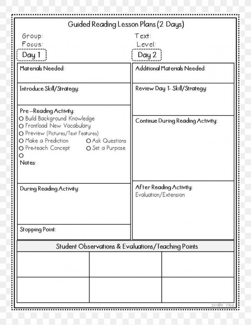 Guided Reading Lesson Plan Template TeachersPayTeachers, PNG Inside Guided Reading Lesson Plan Template Fountas And Pinnell