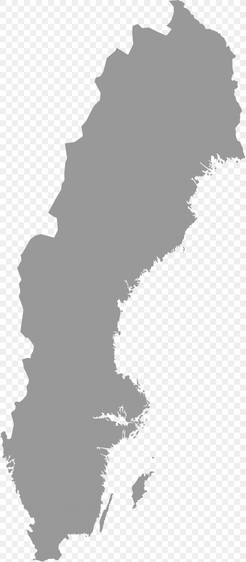 Sweden Vector Graphics Royalty-free Illustration Map, PNG, 1000x2281px, Sweden, Black, Black And White, Depositphotos, Drawing Download Free