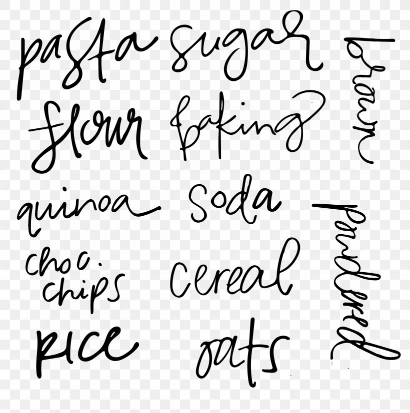 Label Pantry Handwriting Printing Text, PNG, 2400x2423px, Label, Area, Black, Black And White, Book Download Free