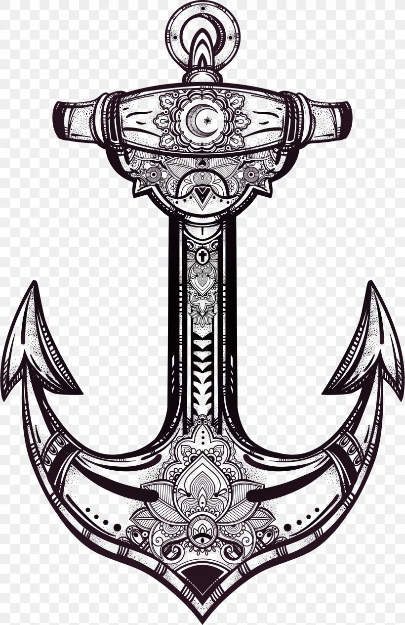 Drawing Anchor Symbol Illustration, PNG, 3257x5024px, Drawing, Anchor, Black And White, Cold Weapon, Royaltyfree Download Free