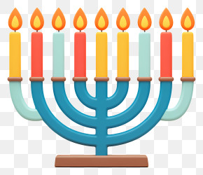 Hanukkah Menorah - Blue Menorah – Hanukkah Candle Holder PNG