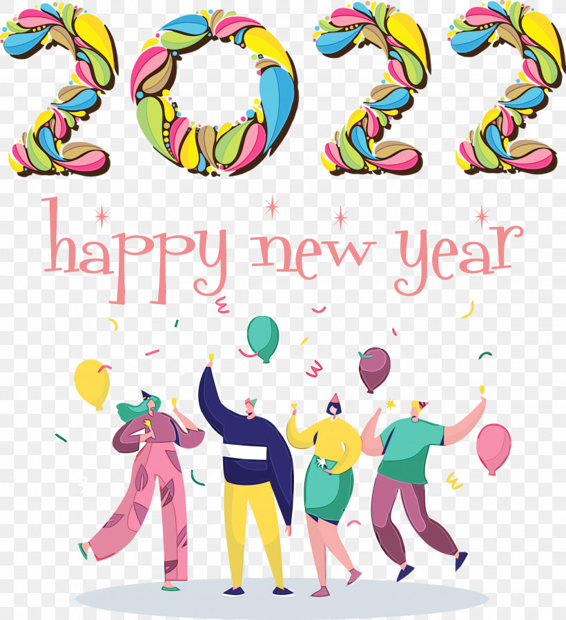 Vector, PNG, 2736x3000px, Happy New Year, Paint, Vector, Watercolor, Wet Ink Download Free