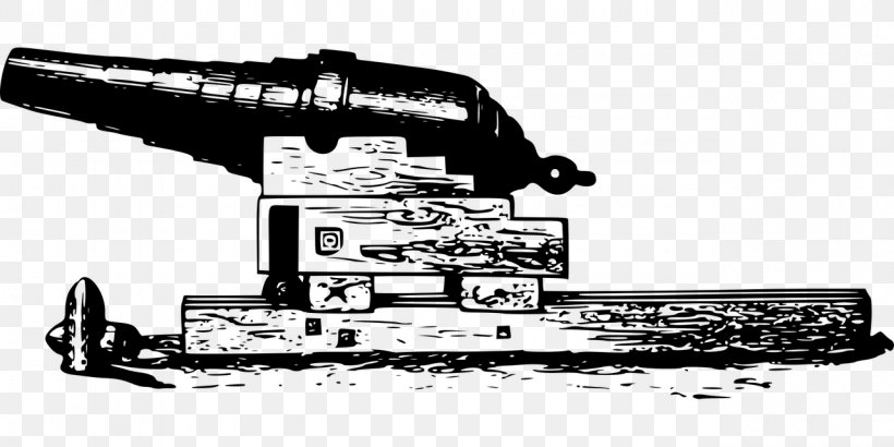 Weapon Clip Art, PNG, 1280x640px, Weapon, Bitmap, Black And White, Cannon, Gun Download Free