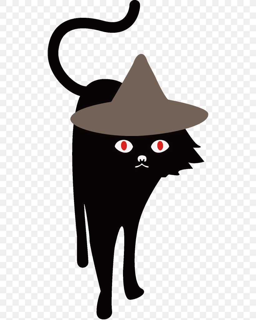 Black Cat Halloween Cat, PNG, 516x1026px, Black Cat, Cartoon, Cat, Costume Hat, Halloween Download Free
