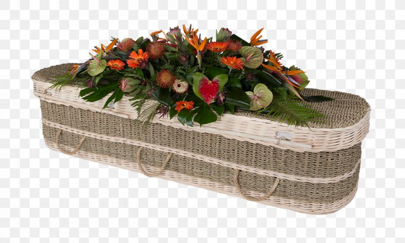Coffin Funeral Director Floral Design Rattan, PNG, 1000x600px, Coffin, Basket, Basket Weaving, Cane, Cut Flowers Download Free