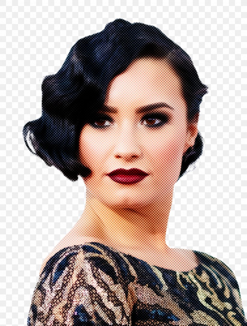 Demi Lovato Finger Wave Hairstyle Bob Cut, PNG, 1736x2299px, Demi Lovato, Bangs, Beauty, Black Hair, Bob Cut Download Free
