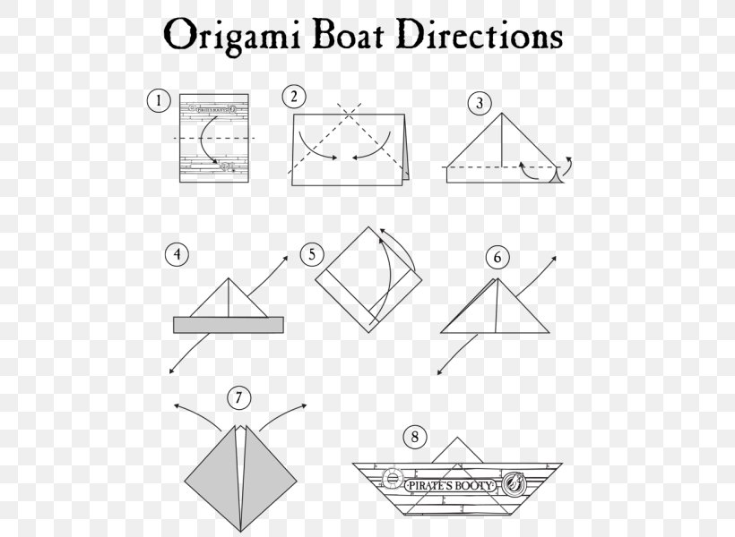 Paper Craft Boat Origami Folding, PNG, 502x600px, Paper, Ahoy, Area, Art Paper, Black And White Download Free