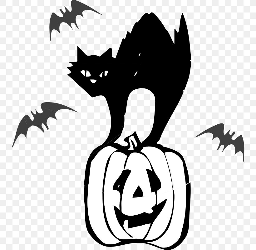 Black Cat Halloween Clip Art, PNG, 800x800px, Cat, Black And White, Black Cat, Blog, Carnivoran Download Free