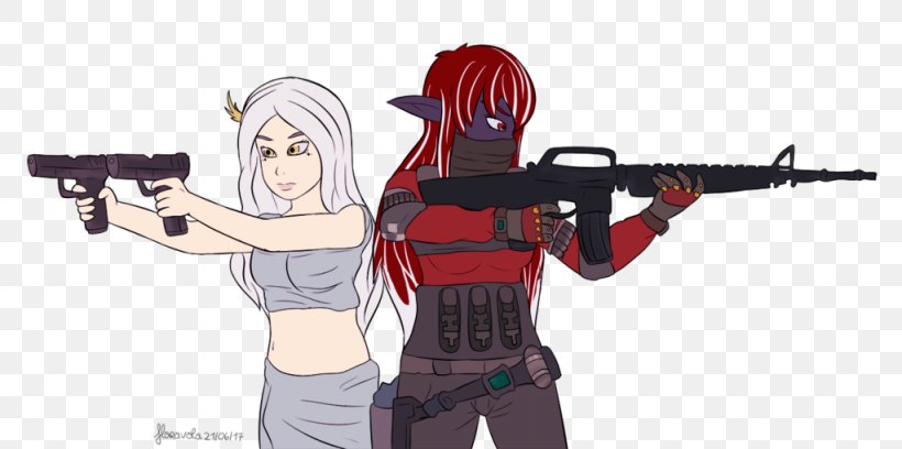 Gun Firearm Character Fiction Animated Cartoon, PNG, 1024x510px, Watercolor, Cartoon, Flower, Frame, Heart Download Free