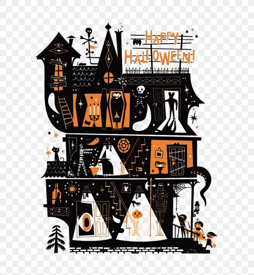 Halloween Costume Lab Partners Jack-o'-lantern Illustration, PNG, 1388x1500px, Halloween, Brand, Day Of The Dead, Haunted Attraction, Haunted House Download Free