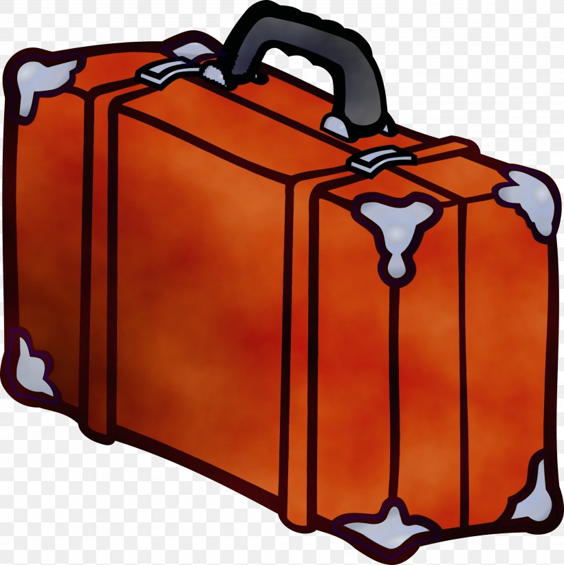 Suitcase Background, PNG, 2992x3000px, Watercolor, Bag, Baggage, Email, Orange Download Free