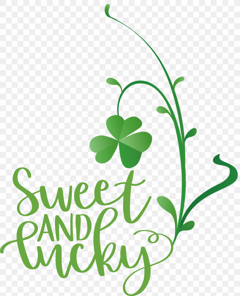 Sweet And Lucky St Patricks Day, PNG, 2429x3000px, St Patricks Day, Clover, Decal, Fourleaf Clover, Leaf Download Free