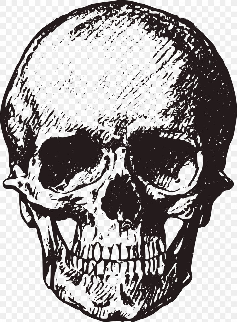 Skull Bone Human Skeleton Royalty-free Clip Art, PNG, 1416x1920px, Skull, Black And White, Bone, Drawing, Facial Hair Download Free