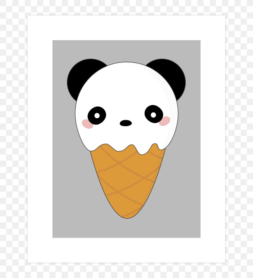 Ice Cream Cones Giant Panda Kavaii Dessert, PNG, 740x900px, Watercolor, Cartoon, Flower, Frame, Heart Download Free