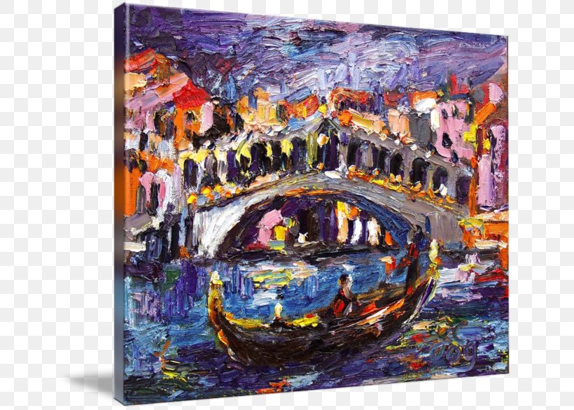 Oil Painting Rialto Bridge Art Watercolor Painting, PNG, 650x586px, Painting, Acrylic Paint, Art, Artwork, Bridge Download Free