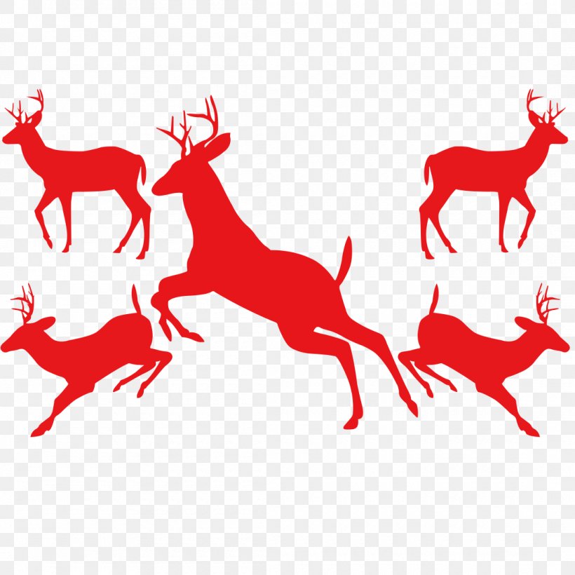 Reindeer Moose Vector Graphics Image, PNG, 1100x1100px, Deer, Animal Figure, Antler, Area, Christmas Download Free