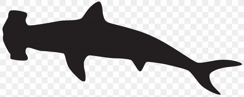 Hammerhead Shark Silhouette Scalloped Hammerhead Clip Art, PNG, 8000x3188px, Shark, Black And White, Bull Shark, Carnivoran, Cartilaginous Fish Download Free