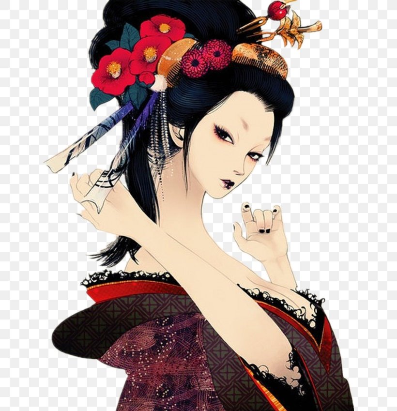 Japanese Art Geisha Illustrator, PNG, 642x849px, Japan, Art, Artist, Black Hair, Costume Design Download Free