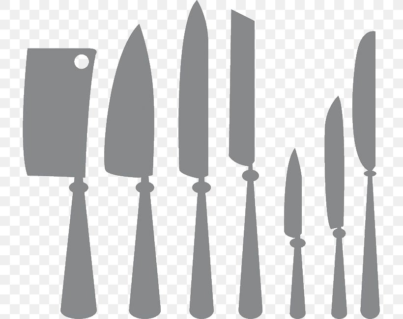 Kitchen Knife Cutlery Fork, PNG, 727x650px, Knife, Black And White, Brand, Cutlery, Drawing Download Free