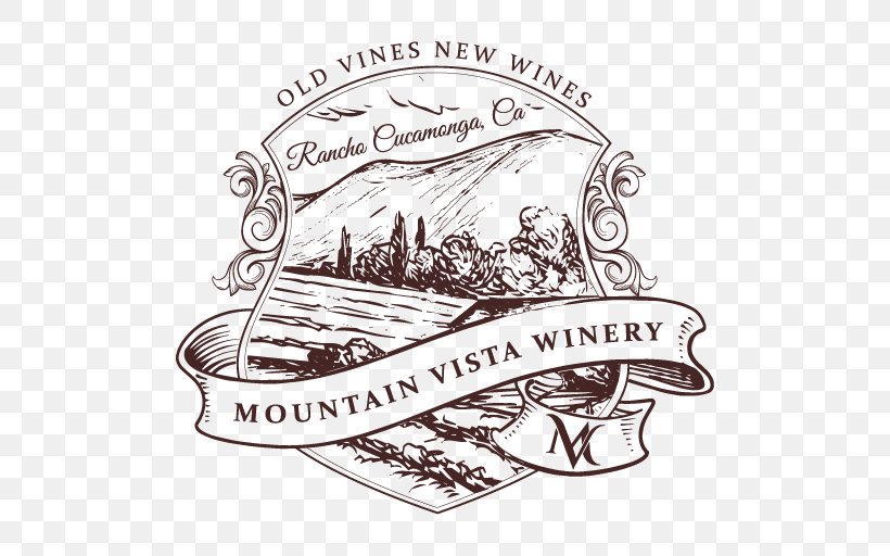 Mountain Vista Winery & Vineyards Biane Family Properties Logo, PNG, 512x512px, Wine, Art, Artwork, Black And White, Brand Download Free