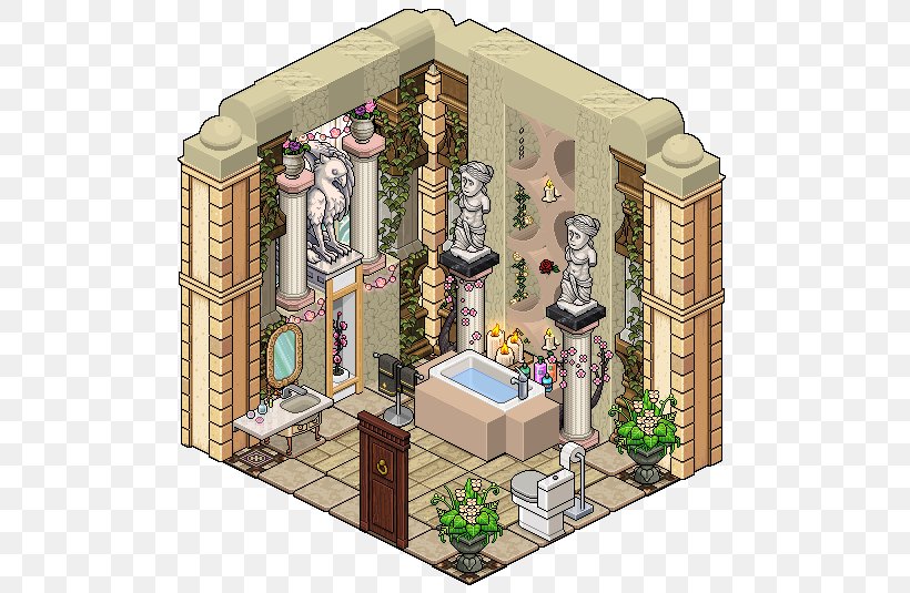 Habbo Bedroom Bathroom House, PNG, 544x535px, Habbo, Apartment, Bathroom, Bedroom, Building Download Free