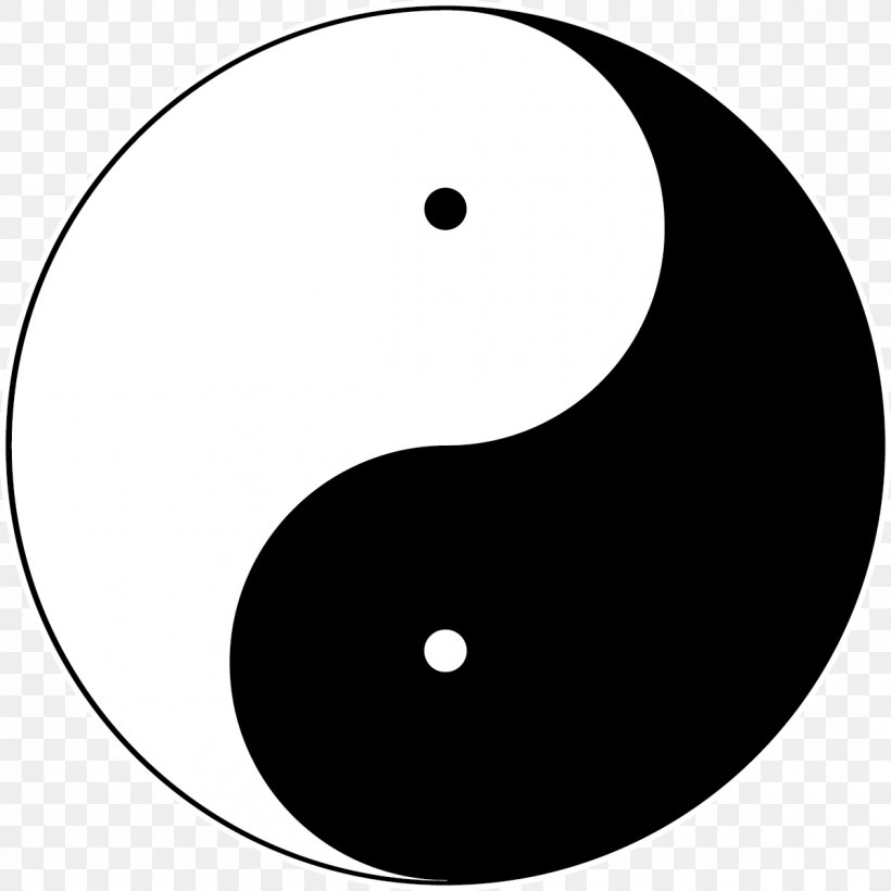 Yin And Yang Symbol Taijitu Taoism Clip Art, PNG, 1200x1200px, Yin And Yang, Area, Black, Black And White, Culture Download Free