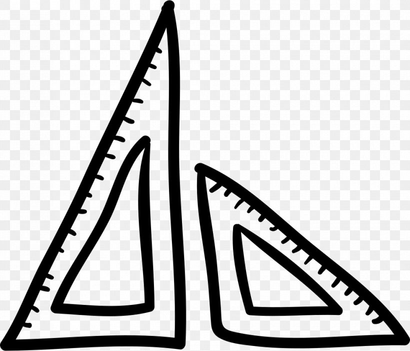 Triangle Ruler Geometry Shape, PNG, 980x838px, Triangle, Area, Bicycle Part, Black, Black And White Download Free