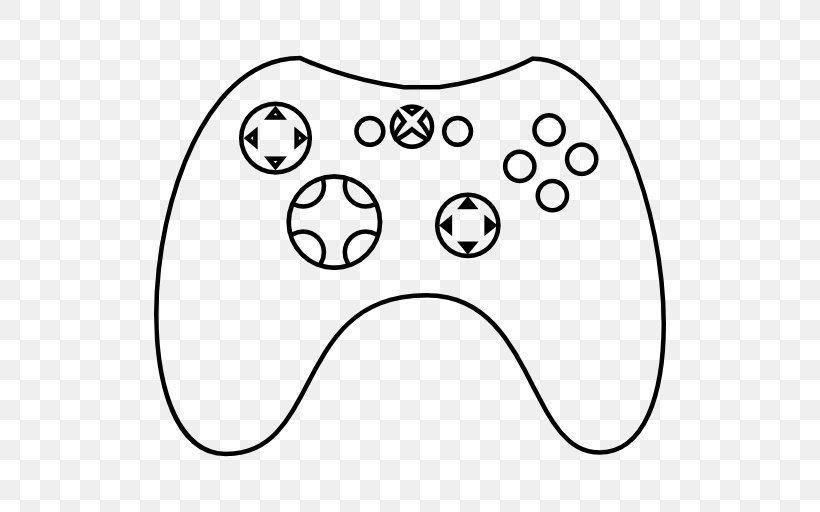 Xbox 360 Controller Black Game Controllers Video Game, PNG, 512x512px, Watercolor, Cartoon, Flower, Frame, Heart Download Free