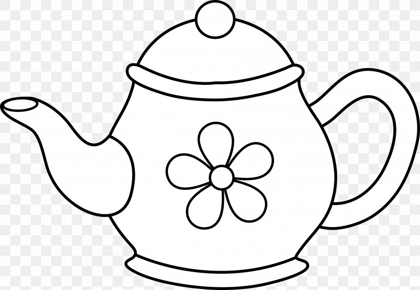 Teapot Kettle Clip Art, PNG, 7399x5125px, Tea, Area, Art, Artwork, Black And White Download Free