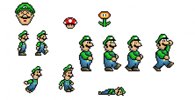 Luigi Sprite Pixel Art Video Game Computer Graphics, PNG, 2220x1150px, Luigi, Animation, Arcade Game, Cartoon, Computer Graphics Download Free