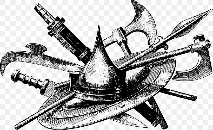 Weapon Drawing Gun Firearm Clip Art, PNG, 2400x1461px, Weapon, Arms Industry, Artwork, Battle Axe, Black And White Download Free