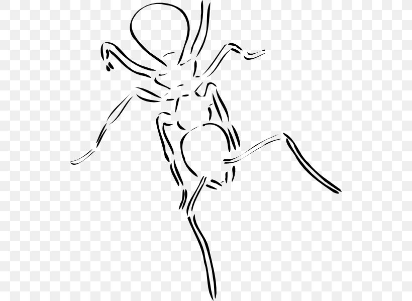 Ant Line Art Clip Art, PNG, 540x599px, Ant, Artwork, Black, Black And White, Branch Download Free