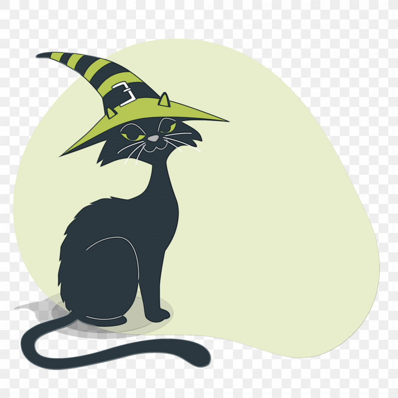 Cat Black Cat Whiskers Character Cartoon, PNG, 2000x2000px, Halloween, Black Cat, Cartoon, Cat, Catlike Download Free