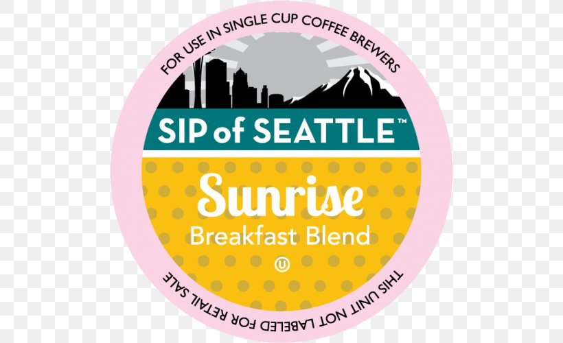 Breakfast Coffee Sip Of Seattle Brand Logo, PNG, 500x500px, Breakfast, Area, Brand, Coffee, Label Download Free