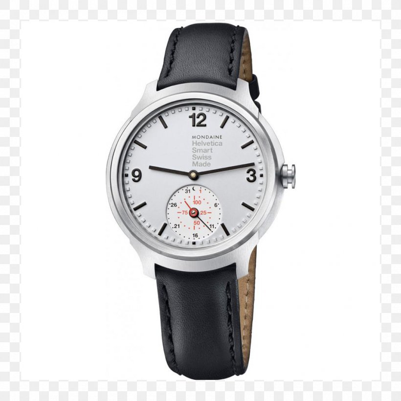Mondaine Watch Ltd. Smartwatch Helvetica Swiss Made, PNG, 950x950px, Mondaine Watch Ltd, Black Leather Strap, Brand, Erik Spiekermann, Helvetica Download Free