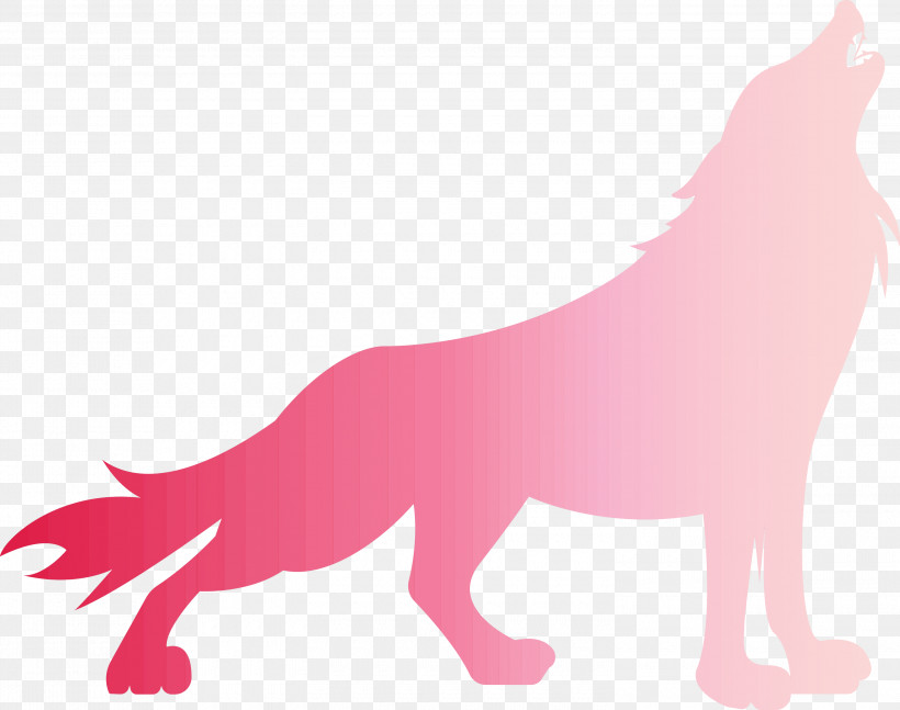Wolf, PNG, 3000x2369px, Wolf, Animal Figure, Magenta, Pink, Silhouette Download Free