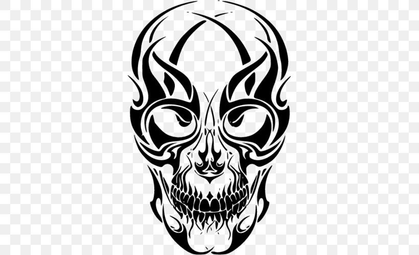 Sleeve Tattoo Skull Drawing, PNG, 500x500px, Tattoo, Airbrush, Anatomy, Art, Black And White Download Free
