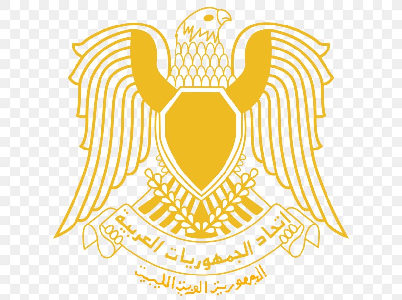Libyan Civil War Federation Of Arab Republics United Arab Republic Coat Of Arms Of Libya, PNG, 612x612px, Libya, Area, Artwork, Beak, Coat Of Arms Download Free