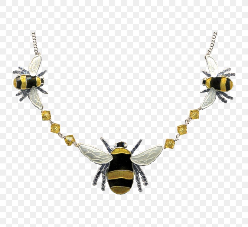 Bee Necklace Earring Jewellery Cloisonné, PNG, 750x750px, Watercolor, Cartoon, Flower, Frame, Heart Download Free