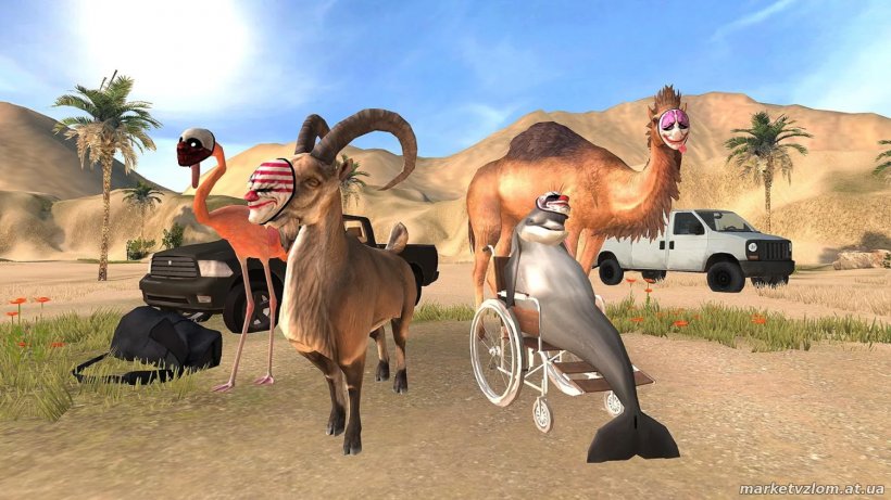 Goat Simulator Payday Android, PNG, 1500x844px, Goat Simulator, Adventure, Android, App Store, Arabian Camel Download Free