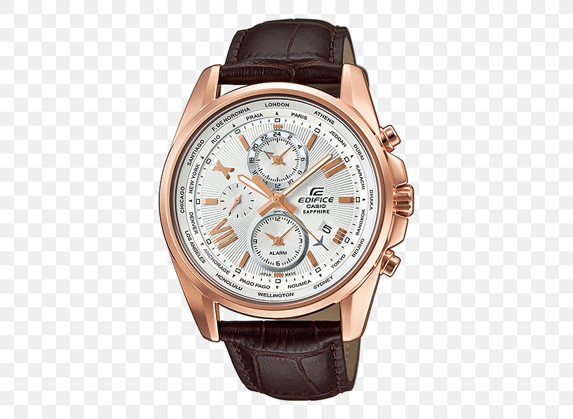 Casio Edifice Watch Leather Chronograph, PNG, 500x600px, Casio Edifice, Brand, Brown, Casio, Chronograph Download Free