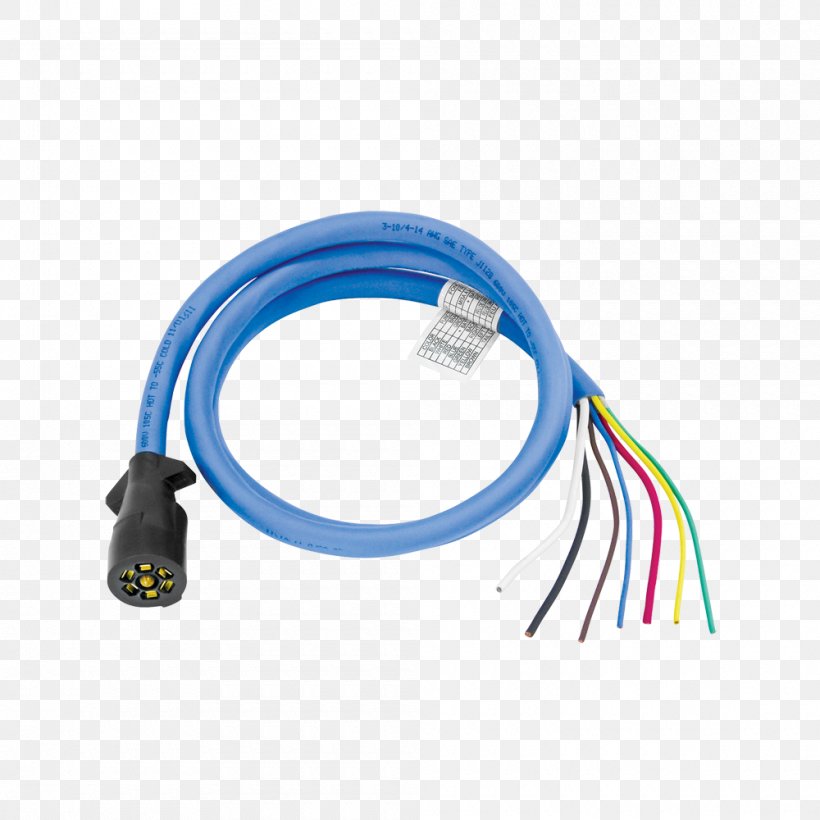 Trailer Connector Electrical Connector Towing Electrical Cable, PNG, 1000x1000px, Trailer, Adapter, Boat Trailers, Cable, Cable Harness Download Free