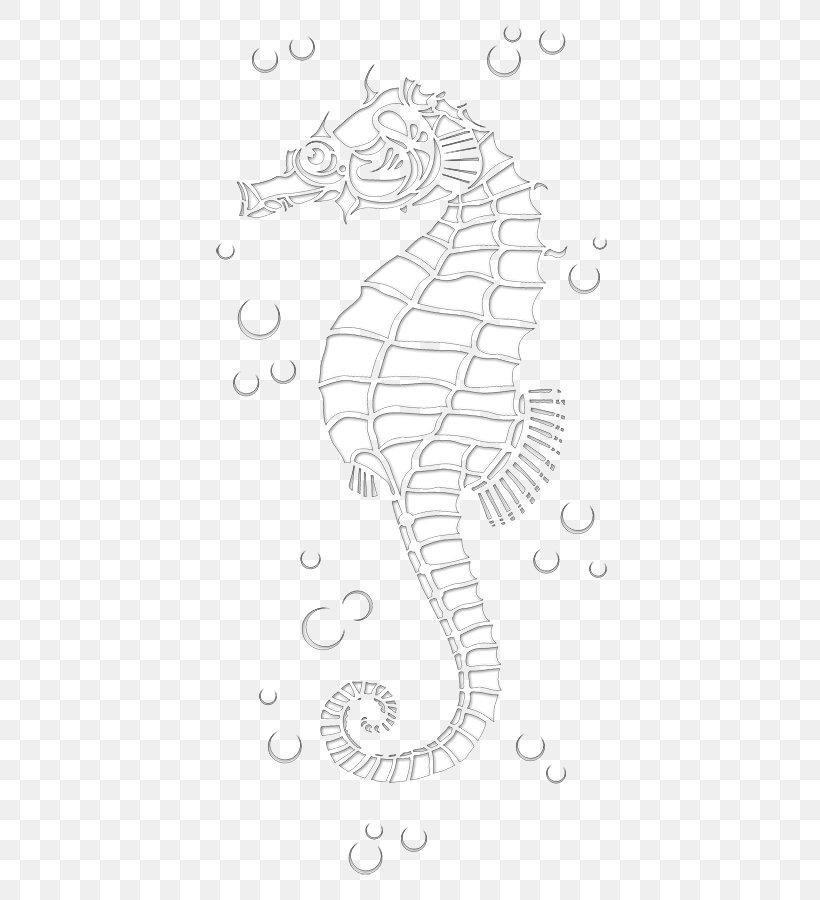 Seahorse Pipefishes And Allies Line Art Sketch, PNG, 476x900px, Seahorse, Area, Art, Artwork, Black And White Download Free